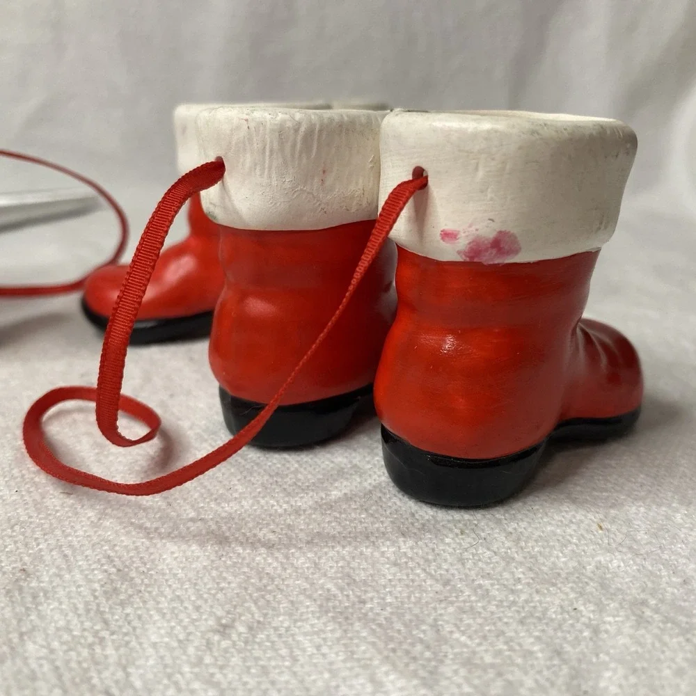 Set Of‎ 3 Kurt Adler Santa Boots Christmas Ornaments Please See Pictures